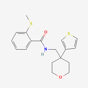2-(methylthio)-N-((4-(thiophen-3-yl)tetrahydro-2H-pyran-4-yl)methyl)benzamide
