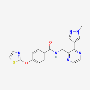 N-((3-(1-methyl-1H-pyrazol-4-yl)pyrazin-2-yl)methyl)-4-(thiazol-2-yloxy)benzamide
