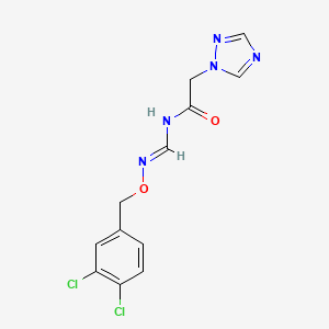 molecular formula C12H11Cl2N5O2 B3012617 N-({[(3,4-dichlorobenzyl)oxy]imino}methyl)-2-(1H-1,2,4-triazol-1-yl)acetamide CAS No. 241146-88-3