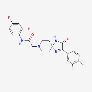 molecular formula C23H24F2N4O2 B3012622 N-(2,4-difluorophenyl)-2-(2-(3,4-dimethylphenyl)-3-oxo-1,4,8-triazaspiro[4.5]dec-1-en-8-yl)acetamide CAS No. 1189907-74-1