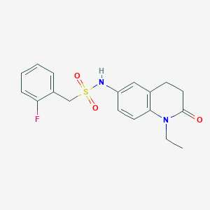 molecular formula C18H19FN2O3S B3012626 N-(1-ethyl-2-oxo-1,2,3,4-tetrahydroquinolin-6-yl)-1-(2-fluorophenyl)methanesulfonamide CAS No. 922004-69-1