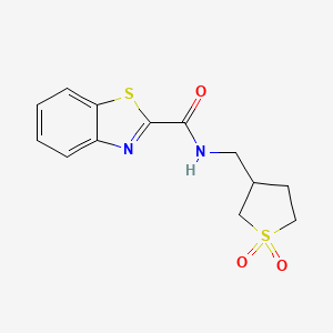 molecular formula C13H14N2O3S2 B3012639 N-((1,1-dioxidotetrahydrothiophen-3-yl)methyl)benzo[d]thiazole-2-carboxamide CAS No. 1219903-05-5