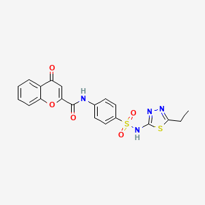 molecular formula C20H16N4O5S2 B3012643 N-{4-[(5-ethyl-1,3,4-thiadiazol-2-yl)sulfamoyl]phenyl}-4-oxo-4H-chromene-2-carboxamide CAS No. 380638-25-5
