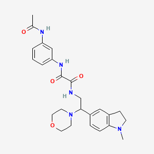 N1-(3-acetamidophenyl)-N2-(2-(1-methylindolin-5-yl)-2-morpholinoethyl)oxalamide