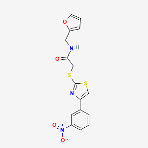 N-[(furan-2-yl)methyl]-2-{[4-(3-nitrophenyl)-1,3-thiazol-2-yl]sulfanyl}acetamide