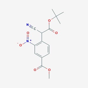 molecular formula C15H16N2O6 B3012666 Methyl 4-(2-(tert-butoxy)-1-cyano-2-oxoethyl)-3-nitrobenzoate CAS No. 1429329-45-2