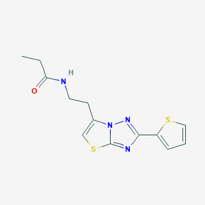 N-(2-(2-(thiophen-2-yl)thiazolo[3,2-b][1,2,4]triazol-6-yl)ethyl)propionamide