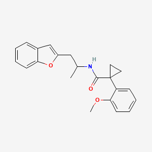 molecular formula C22H23NO3 B3012683 N-[1-(1-benzofuran-2-yl)propan-2-yl]-1-(2-methoxyphenyl)cyclopropane-1-carboxamide CAS No. 2034458-66-5