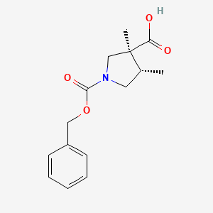 (3S,4S)-3,4-Dimethyl-1-phenylmethoxycarbonylpyrrolidine-3-carboxylic acid
