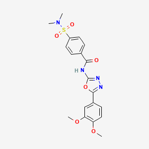 molecular formula C19H20N4O6S B3012695 N-[5-(3,4-dimethoxyphenyl)-1,3,4-oxadiazol-2-yl]-4-(dimethylsulfamoyl)benzamide CAS No. 941976-33-6