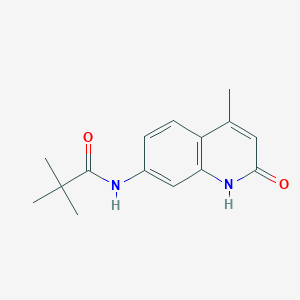 molecular formula C15H18N2O2 B3012700 N-(4-methyl-2-oxo-1,2-dihydroquinolin-7-yl)pivalamide CAS No. 1251633-93-8