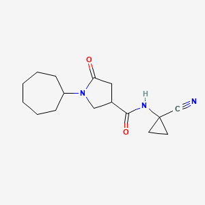 molecular formula C16H23N3O2 B3012708 N-(1-cyanocyclopropyl)-1-cycloheptyl-5-oxopyrrolidine-3-carboxamide CAS No. 1427723-99-6