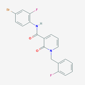 molecular formula C19H13BrF2N2O2 B3012714 N-(4-bromo-2-fluorophenyl)-1-[(2-fluorophenyl)methyl]-2-oxopyridine-3-carboxamide CAS No. 941989-78-2