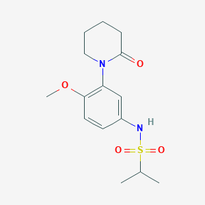 molecular formula C15H22N2O4S B3012726 N-[4-methoxy-3-(2-oxopiperidin-1-yl)phenyl]propane-2-sulfonamide CAS No. 952965-60-5