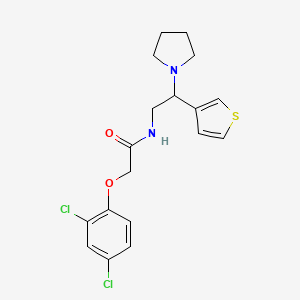2-(2,4-dichlorophenoxy)-N-(2-(pyrrolidin-1-yl)-2-(thiophen-3-yl)ethyl)acetamide