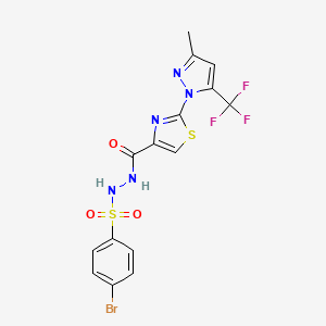 4-bromo-N'-({2-[3-methyl-5-(trifluoromethyl)-1H-pyrazol-1-yl]-1,3-thiazol-4-yl}carbonyl)benzenesulfonohydrazide