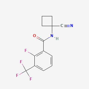 molecular formula C13H10F4N2O B3012733 N-(1-Cyanocyclobutyl)-2-fluoro-3-(trifluoromethyl)benzamide CAS No. 1394666-09-1