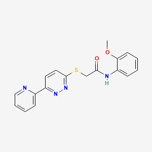 molecular formula C18H16N4O2S B3012735 N-(2-methoxyphenyl)-2-[(6-pyridin-2-ylpyridazin-3-yl)thio]acetamide CAS No. 892438-67-4