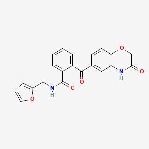 molecular formula C21H16N2O5 B3012737 N-(2-furylmethyl)-2-[(3-oxo-3,4-dihydro-2H-1,4-benzoxazin-6-yl)carbonyl]benzenecarboxamide CAS No. 439107-34-3