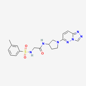 molecular formula C18H21N7O3S B3012738 N-(1-([1,2,4]triazolo[4,3-b]pyridazin-6-yl)pyrrolidin-3-yl)-2-(3-methylphenylsulfonamido)acetamide CAS No. 2034588-37-7
