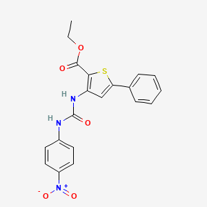 Ethyl 3-(3-(4-nitrophenyl)ureido)-5-phenylthiophene-2-carboxylate