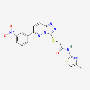 molecular formula C17H13N7O3S2 B3012744 N-(4-methylthiazol-2-yl)-2-((6-(3-nitrophenyl)-[1,2,4]triazolo[4,3-b]pyridazin-3-yl)thio)acetamide CAS No. 894057-84-2