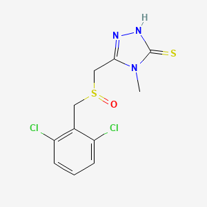 molecular formula C11H11Cl2N3OS2 B3012746 5-{[(2,6-dichlorobenzyl)sulfinyl]methyl}-4-methyl-4H-1,2,4-triazole-3-thiol CAS No. 344271-66-5