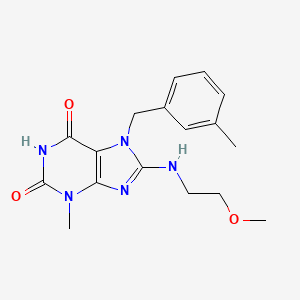 8-(2-Methoxyethylamino)-3-methyl-7-[(3-methylphenyl)methyl]purine-2,6-dione
