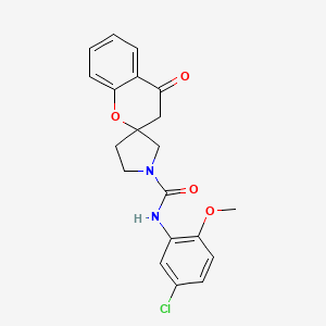 molecular formula C20H19ClN2O4 B3012752 N-(5-chloro-2-methoxyphenyl)-4-oxospiro[chroman-2,3'-pyrrolidine]-1'-carboxamide CAS No. 1705769-85-2
