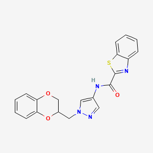 N-(1-((2,3-dihydrobenzo[b][1,4]dioxin-2-yl)methyl)-1H-pyrazol-4-yl)benzo[d]thiazole-2-carboxamide