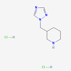 molecular formula C8H14N4 B3012779 3-(1H-1,2,4-triazol-1-ylmethyl)piperidine dihydrochloride CAS No. 1269152-47-7