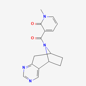 molecular formula C16H16N4O2 B3012796 1-methyl-3-((5R,8S)-6,7,8,9-tetrahydro-5H-5,8-epiminocyclohepta[d]pyrimidine-10-carbonyl)pyridin-2(1H)-one CAS No. 1904232-92-3