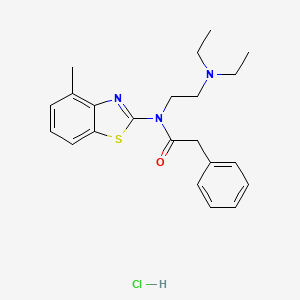 molecular formula C22H28ClN3OS B3012799 N-(2-(diethylamino)ethyl)-N-(4-methylbenzo[d]thiazol-2-yl)-2-phenylacetamide hydrochloride CAS No. 1216680-56-6