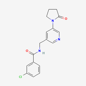 3-chloro-N-((5-(2-oxopyrrolidin-1-yl)pyridin-3-yl)methyl)benzamide