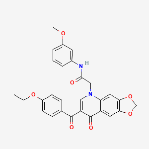 B3012811 2-[7-(4-ethoxybenzoyl)-8-oxo-[1,3]dioxolo[4,5-g]quinolin-5-yl]-N-(3-methoxyphenyl)acetamide CAS No. 872198-71-5