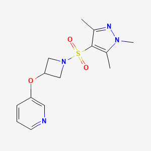 3-((1-((1,3,5-trimethyl-1H-pyrazol-4-yl)sulfonyl)azetidin-3-yl)oxy)pyridine