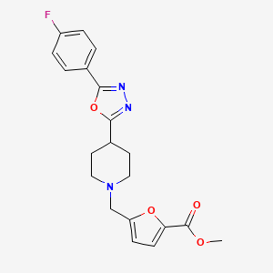 Methyl 5-((4-(5-(4-fluorophenyl)-1,3,4-oxadiazol-2-yl)piperidin-1-yl)methyl)furan-2-carboxylate