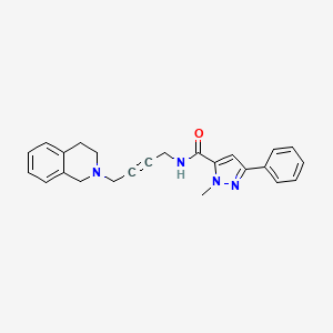 molecular formula C24H24N4O B3012820 N-(4-(3,4-dihydroisoquinolin-2(1H)-yl)but-2-yn-1-yl)-1-methyl-3-phenyl-1H-pyrazole-5-carboxamide CAS No. 1351632-91-1