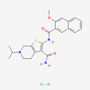 6-Isopropyl-2-(3-methoxy-2-naphthamido)-4,5,6,7-tetrahydrothieno[2,3-c]pyridine-3-carboxamide hydrochloride