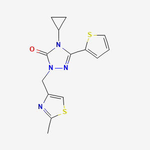 4-cyclopropyl-1-((2-methylthiazol-4-yl)methyl)-3-(thiophen-2-yl)-1H-1,2,4-triazol-5(4H)-one