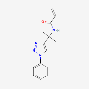 molecular formula C14H16N4O B3012855 N-[2-(1-Phenyltriazol-4-yl)propan-2-yl]prop-2-enamide CAS No. 2305320-63-0