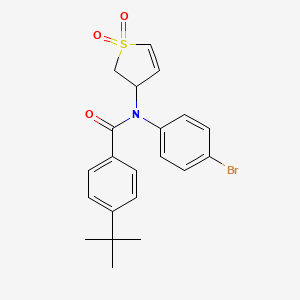 molecular formula C21H22BrNO3S B3012856 N-(4-bromophenyl)-4-(tert-butyl)-N-(1,1-dioxido-2,3-dihydrothiophen-3-yl)benzamide CAS No. 863445-62-9