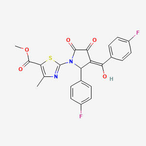 molecular formula C23H16F2N2O5S B3012857 methyl 2-(3-(4-fluorobenzoyl)-2-(4-fluorophenyl)-4-hydroxy-5-oxo-2,5-dihydro-1H-pyrrol-1-yl)-4-methylthiazole-5-carboxylate CAS No. 371209-10-8