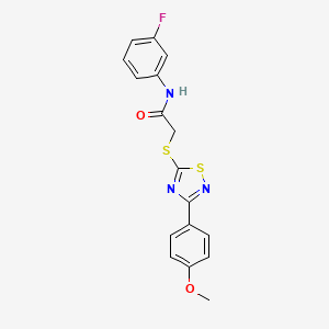 molecular formula C17H14FN3O2S2 B3012891 N-(3-fluorophenyl)-2-((3-(4-methoxyphenyl)-1,2,4-thiadiazol-5-yl)thio)acetamide CAS No. 864922-25-8