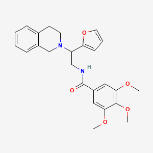 molecular formula C25H28N2O5 B3012902 N-(2-(3,4-dihydroisoquinolin-2(1H)-yl)-2-(furan-2-yl)ethyl)-3,4,5-trimethoxybenzamide CAS No. 898458-58-7