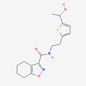 molecular formula C16H20N2O3S B3012969 N-(2-(5-(1-hydroxyethyl)thiophen-2-yl)ethyl)-4,5,6,7-tetrahydrobenzo[d]isoxazole-3-carboxamide CAS No. 2034276-30-5