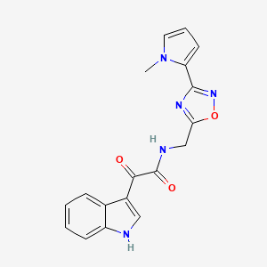 B3013008 2-(1H-indol-3-yl)-N-((3-(1-methyl-1H-pyrrol-2-yl)-1,2,4-oxadiazol-5-yl)methyl)-2-oxoacetamide CAS No. 1904198-50-0