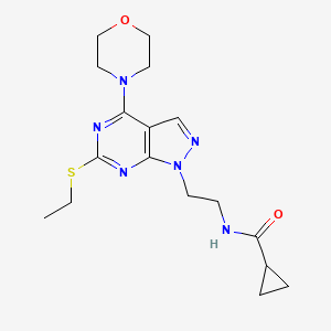 molecular formula C17H24N6O2S B3013014 N-(2-(6-(ethylthio)-4-morpholino-1H-pyrazolo[3,4-d]pyrimidin-1-yl)ethyl)cyclopropanecarboxamide CAS No. 941942-32-1