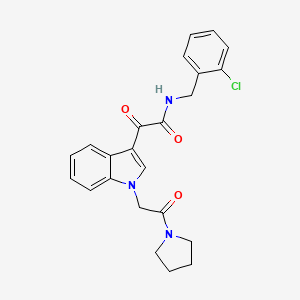 molecular formula C23H22ClN3O3 B3013041 N-[(2-chlorophenyl)methyl]-2-oxo-2-{1-[2-oxo-2-(pyrrolidin-1-yl)ethyl]-1H-indol-3-yl}acetamide CAS No. 872849-06-4