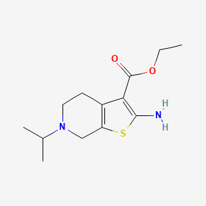 molecular formula C13H20N2O2S B3013084 2-Amino-6-isopropyl-4,5,6,7-tetrahydro-thieno-[2,3-c]pyridine-3-carboxylic acid ethyl ester CAS No. 74022-33-6